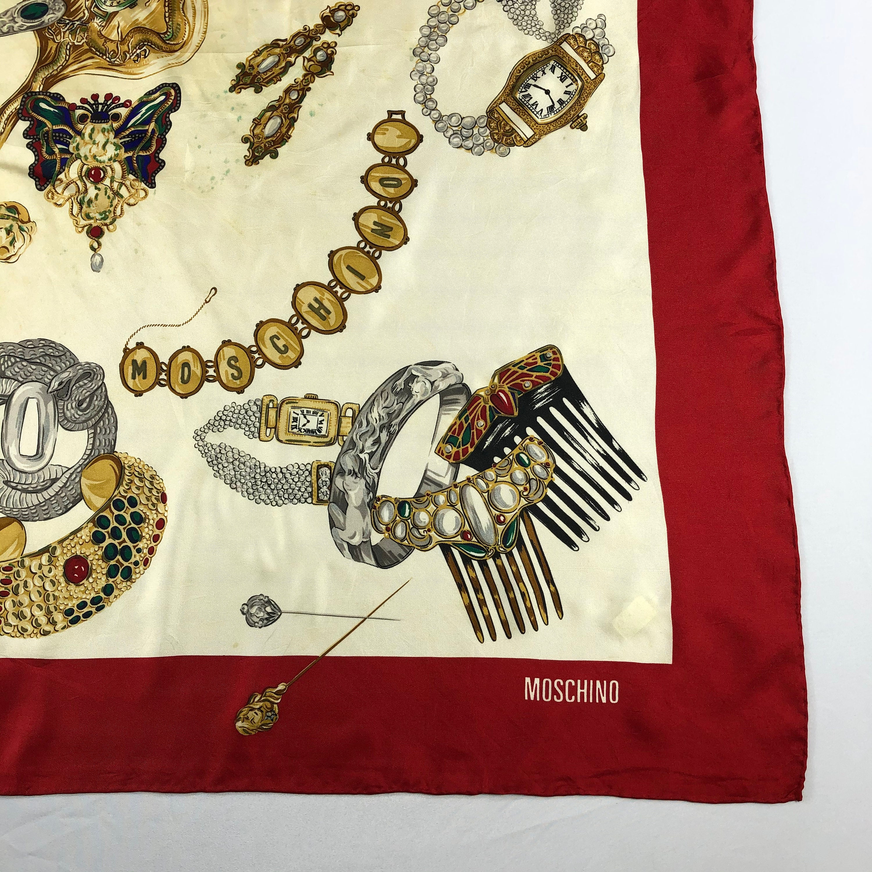 Foulard MOSCHINO Cheap & Chic En Soie - Vintage, Tour De Cou, 47x49 Cm