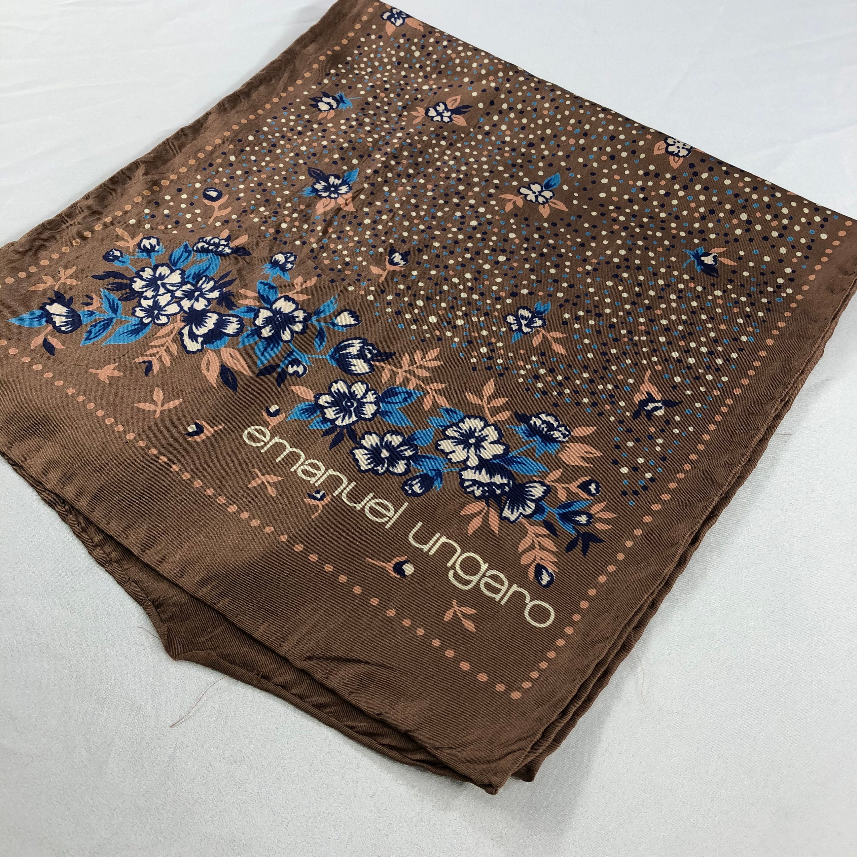 5-38☆80sビンテージ emanuel ungaro レトロシルクスカーフ Vintage Emanuel Ungaro Silk Scarf, Vintage Silk Neck Scarf