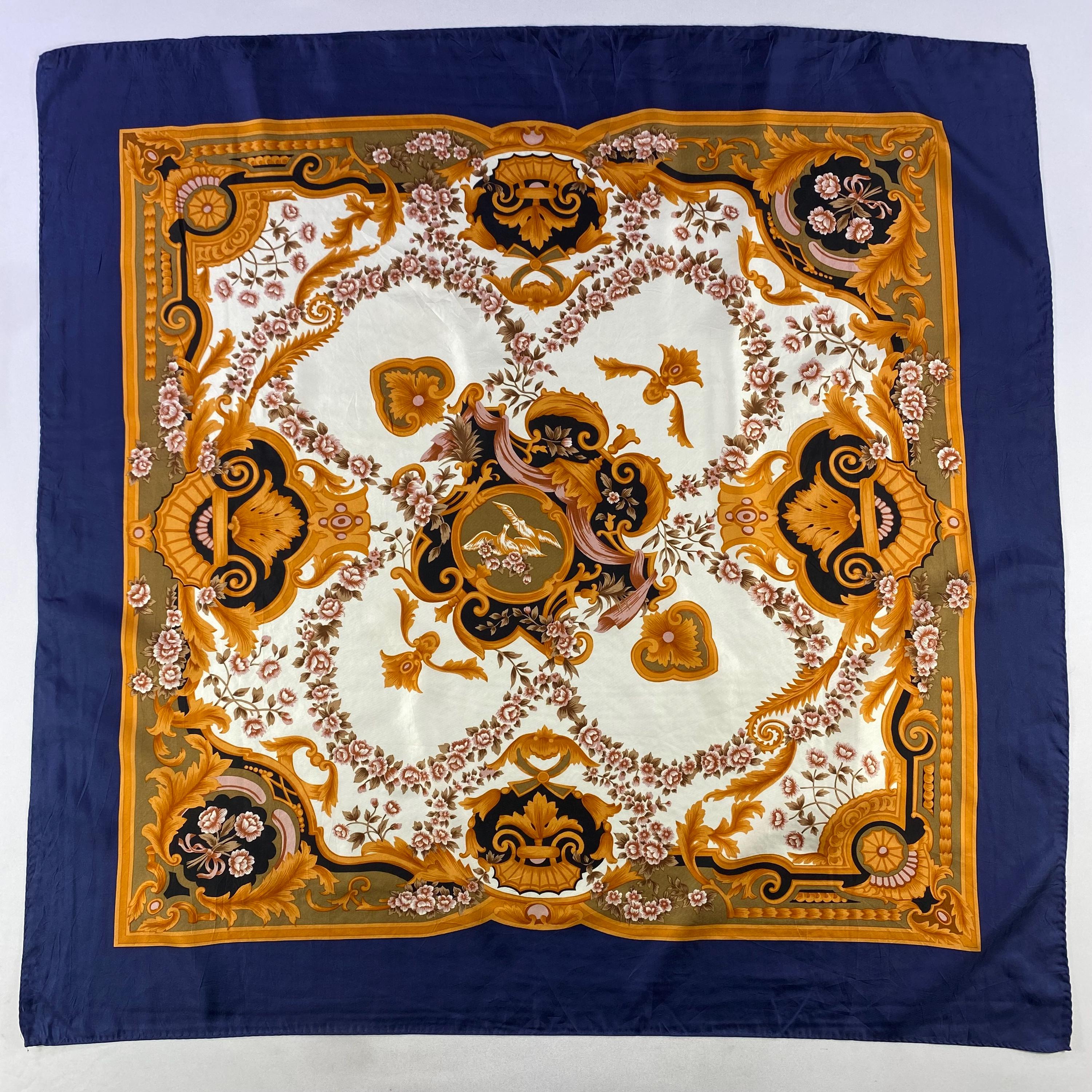 Vintage Silk Scarf, Vintage Silk Neck Scarf, Vintage 80s Silk