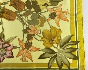 Vintage Hermes Fleurs D'hellade Silk Scarf Hermes 34x34 Hermes