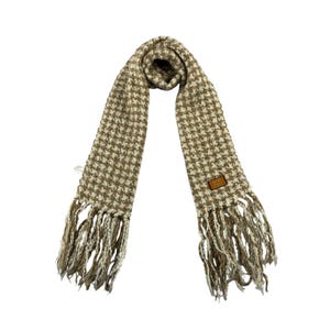 Vintage MCM Scarf, Vintage Wool Scarf, Wool Long Scarves, Lambswool Winter Scarf, Cozy Warm Wool Scarves, Fringes Long Scarf, Unisex Scarf