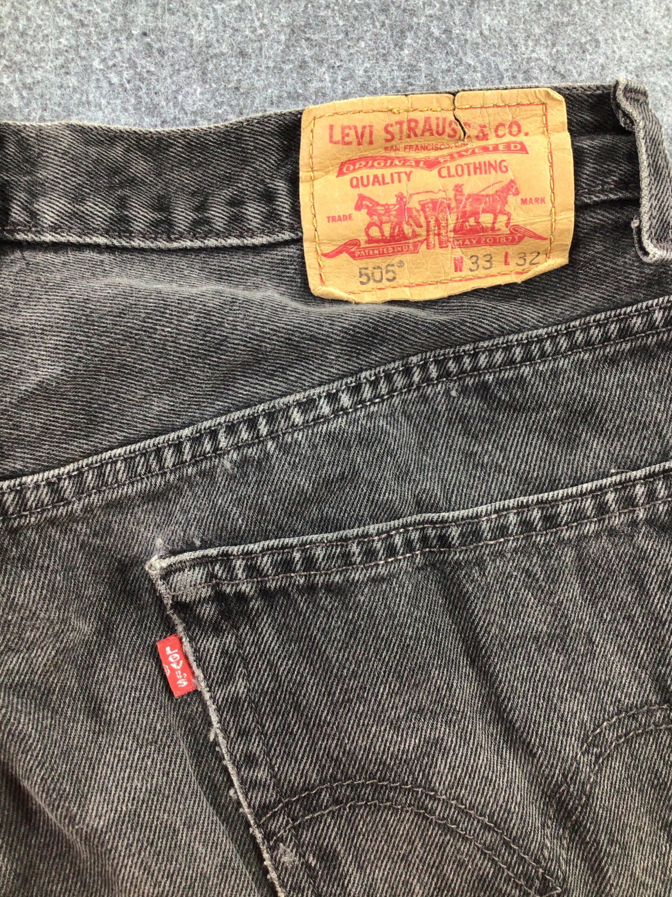 Vintage Levis 505 Regular Fit Jeans 33x32 Red Tab Faded Denim | Etsy