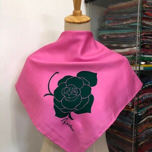 Vintage Silk Scarf, Twill Silk Scarf, Vintage Silk Muffler, Vintage Neck Scarf, Vintage Neck Accessories, Vintage Italian Silk Scarf,