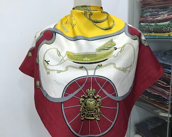 Vintage Hermes Seidenschal von Philippe LeDoux 34x34 Hermes Seidenschal Hermes quadratischer Schal