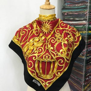 Vintage Moschino Silk Scarf Moschino Silk Muffler Vintage Moschino Silk Neck Scarf Moschino Silk Head Scarf Moschino Shawl