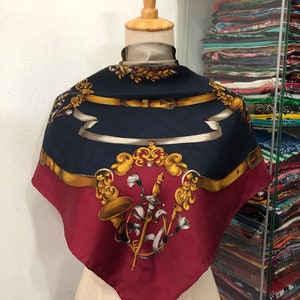 Vintage Silk Scarf, Twill Silk Scarf, Vintage Silk Muffler, Vintage Neck Scarf, Vintage Neck Accessories, Vintage Italian Silk Scarf,