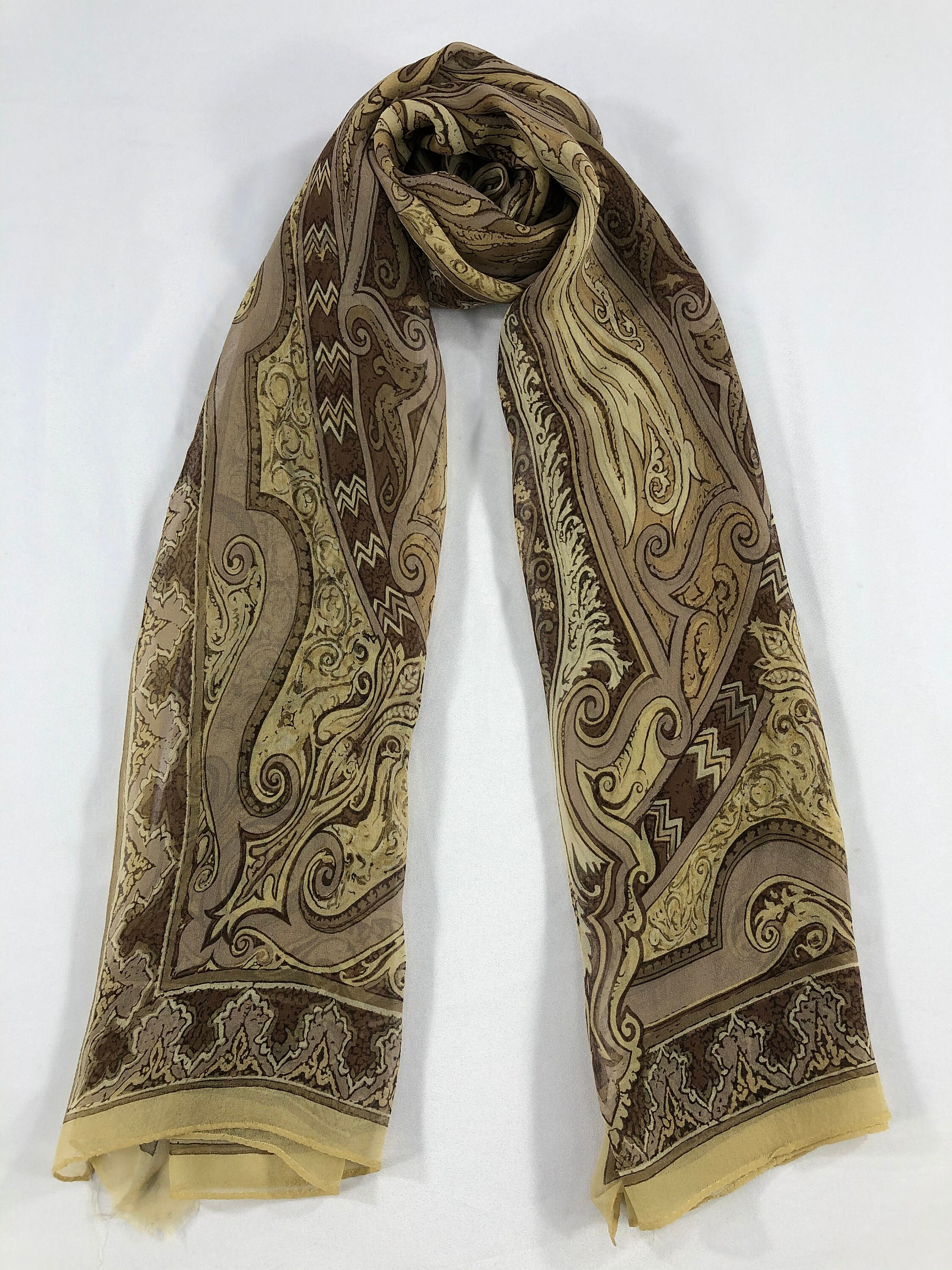 小物 paisley pattern long stole Vintage Paisley Silk Stole Neckerchief Neckwear Muffler