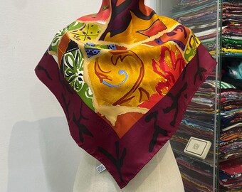 Vintage Karl Lagerfeld Silk Scarf, Karl Lagerfeld Scarf, Karl