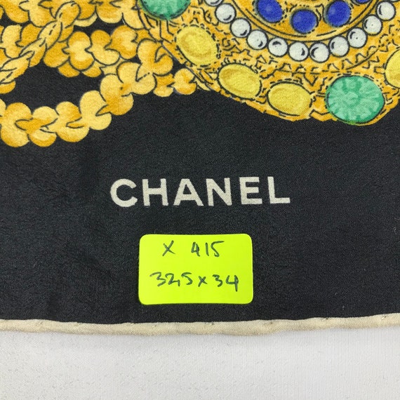 Vintage Chanel Silk Scarf , Chanel Silk Muffler, … - image 4