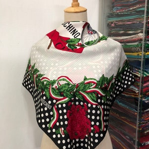 Vintage Moschino Silk Scarf Moschino Silk Muffler Vintage Moschino Silk Neck Scarf Moschino Silk Head Scarf Moschino Shawl