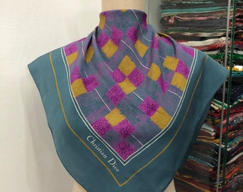 Vintage Christian Dior Zijden Sjaal Christian Dior Sjaal Dior Zijden Uitlaat Christian Dior Zijden Hoofddoek Vintage Dior-sjaal Dior Halsdoek