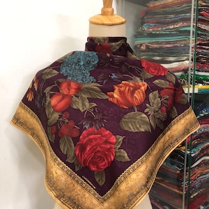 Vintage Liz Claiborne Silk Scarf,  Vintage Silk Muffler, Vintage Neck Scarf, Vintage Neck Accessories, Vintage Italian Silk Scarf,