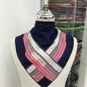 Vintage Yves Saint Laurent Silk Scarf Yves Saint Laurent Silk Muffler Yves Saint Laurent Silk Neck Scarf Yves Saint Laurent Silk Neck Warmer