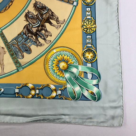 Vintage Hermes Chevaux De Trait Silk Scarf Hermes… - image 3