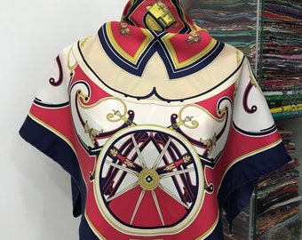 1970s Reissue 'washingtons Carriage” Hermes Pleated Silk Scarf - Etsy