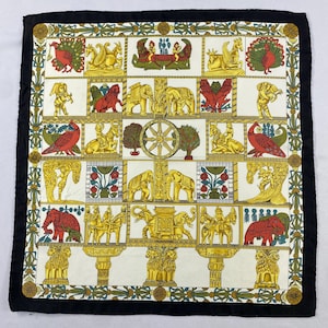 Hermes Vintage Hermes Torana  Silk Handkerchief Bandana Babushka Wrap Authentic Accessories Luxury Neckwear New Year gift Pocket square