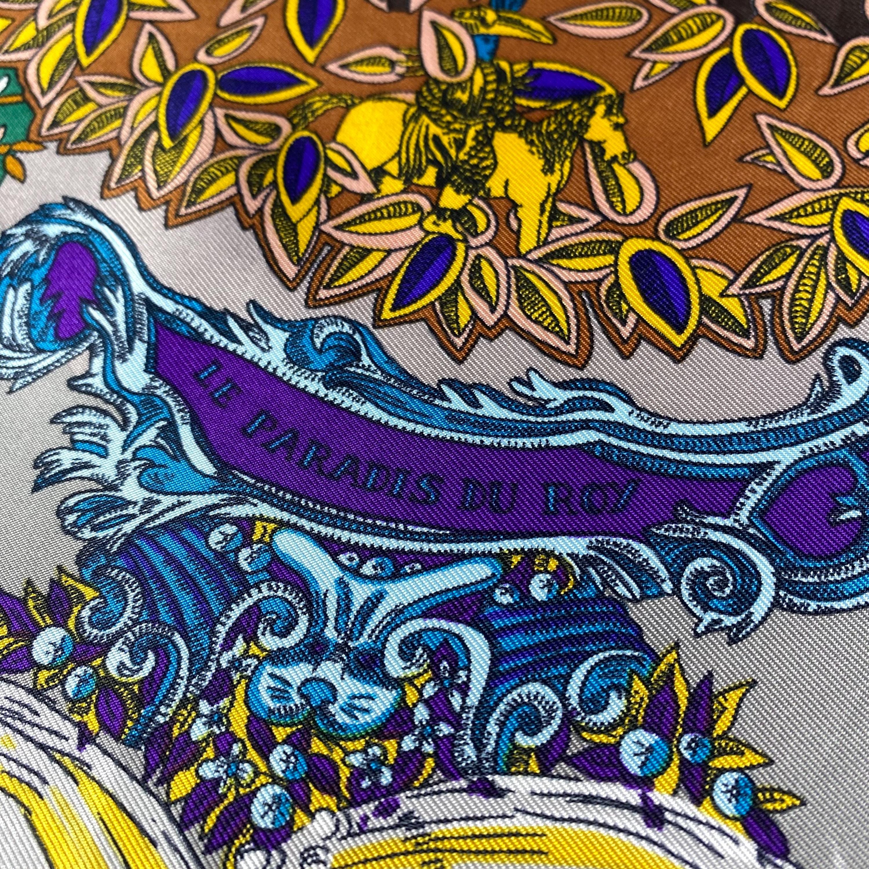 Vintage Hermes Le Paradis Du Roy Silk Scarf Hermes 34x34 Hermes