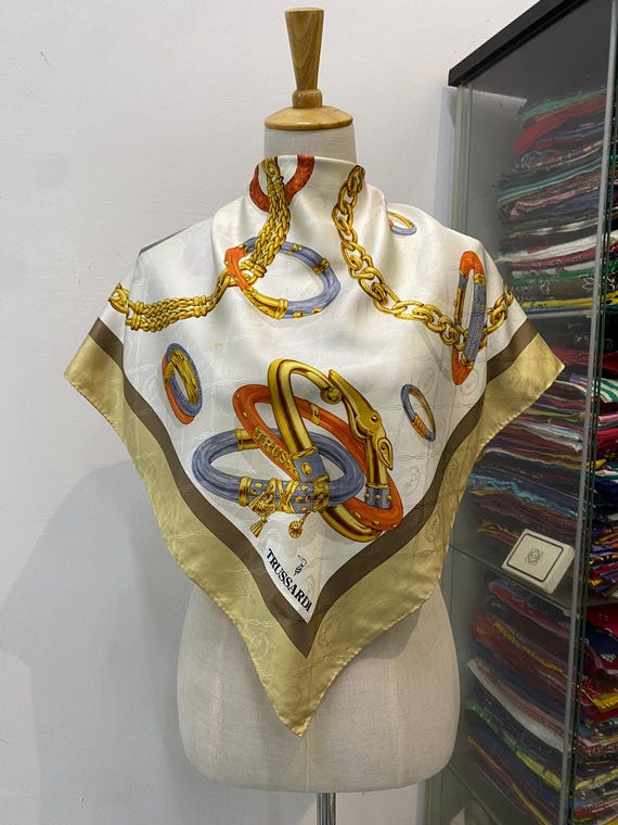 Vintage Trussardi Silk Scarf Trussardi Silk Muffler Vintage Silk
