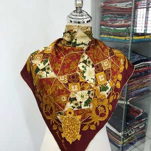 Vintage Nina Ricci Silk Scarf Nina Ricci Silk Shawl Nina Ricci Silk Muffler Vintage Nina Ricci Silk Neck Scarf Nina Ricci Foulards