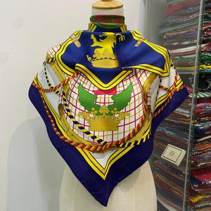 Vintage Hermes Grand Tenure Silk Scarf Vintage Hermes Key Scarf Hermes Square Scarf Hermes 34x34 Vintage Hermes Silk Neck Scarf