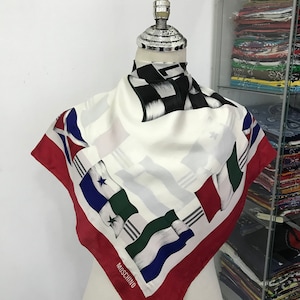 Vintage Moschino Silk Scarf Moschino Silk Muffler Vintage Moschino Silk Neck Scarf Moschino Silk Head Scarf Moschino Shawl