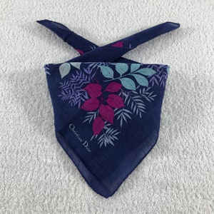 Vintage Dior Handkerchief, Dior Bandana, Vintage Dior Pocket Square, Christian Dior Handkerchief, Vintage Dior Neck Scarf