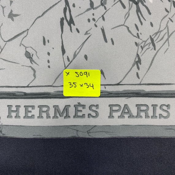 Vintage Hermes La Fontaine De Bartholdi Silk Scarf, Hermes Silk