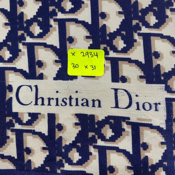 Vintage Christian Dior Oblique Silk Scarf Neckerchief Neckwear