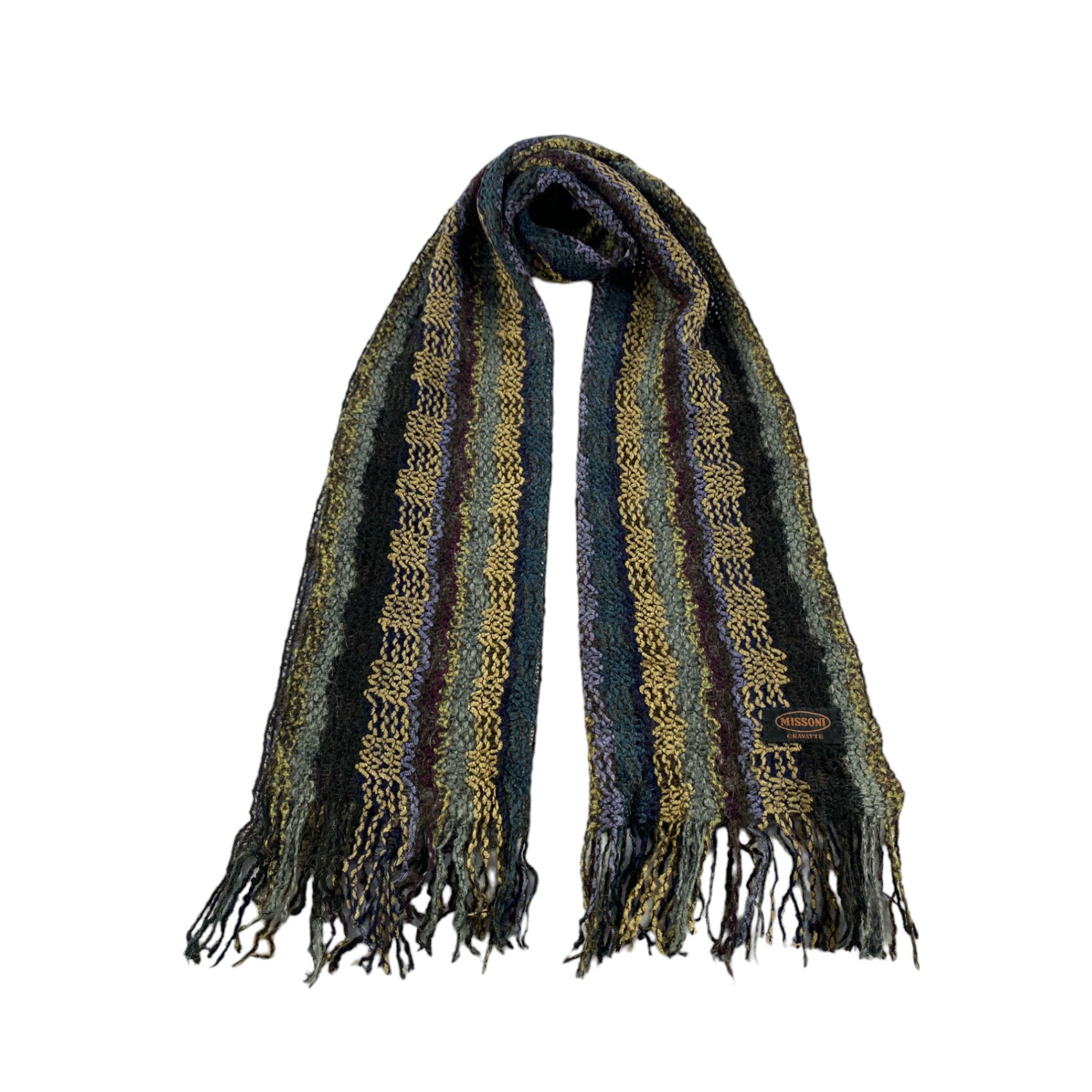 Vintage Missoni Scarf Muffler Missoni Multicolor Muffler Vintage Wool Scarf  Winter Neck Scarves Wool Muffler Scarf