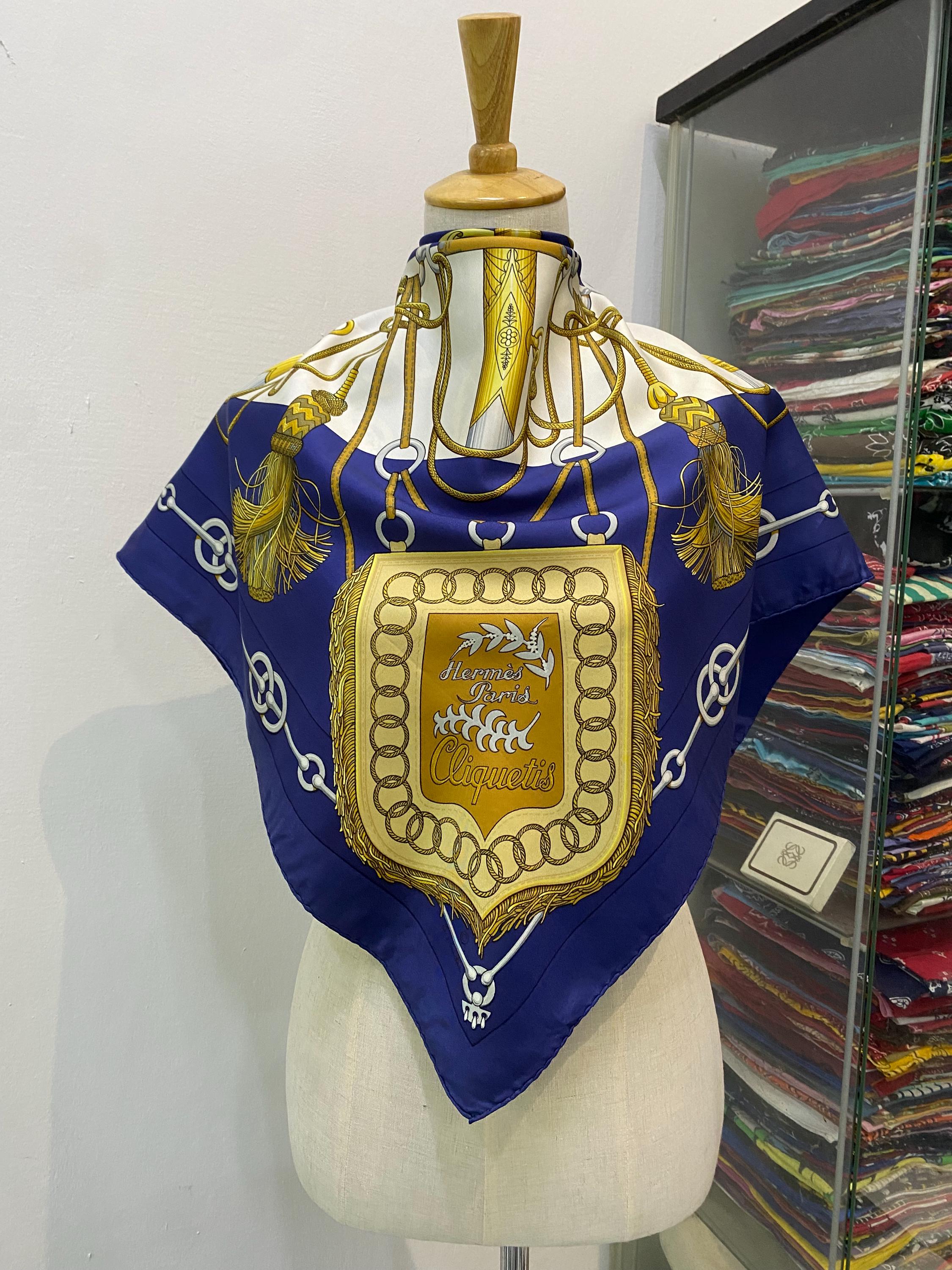 Vintage Hermes Cliquetis Silk Scarf Hermes Square Scarf Vintage