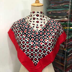 Vintage Silk Scarf, Twill Silk Scarf, Vintage Silk Muffler, Vintage Neck Scarf, Vintage Neck Accessories, Vintage Italian Silk Scarf,