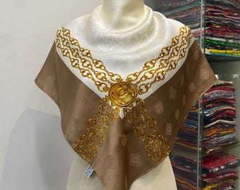 Chanel Silk Scarf Vintage Jewelry Jewels in Initials Ladylike