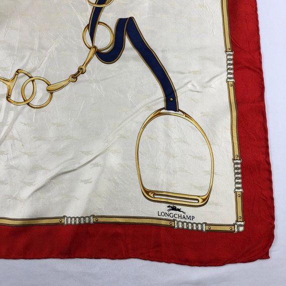 Vintage Longchamp Silk Scarf Neckerchief Neckwear… - image 4