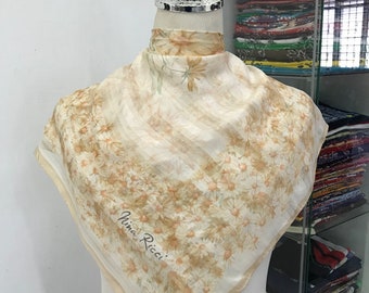 Vintage Nina Ricci Silk Scarf Nina Ricci Silk Shawl Nina Ricci Silk Muffler Vintage Nina Ricci Silk Neck Scarf Nina Ricci Foulards