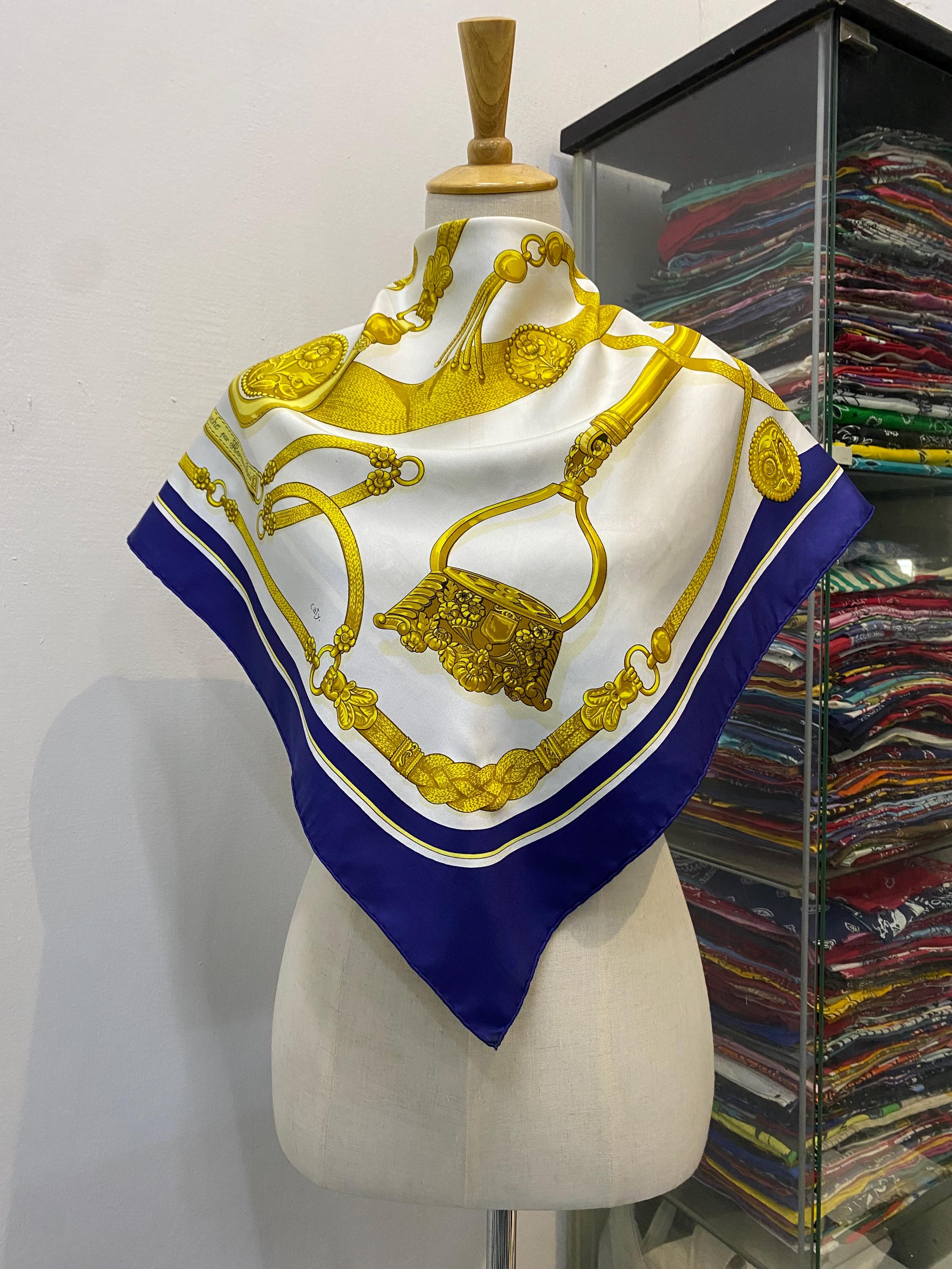 Vintage Hermes Gaucho Par Hermès Silk Scarf Hermes Square Scarf