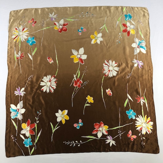 Vintage Hanae Mori Silk Scarf, Hanae Mori Silk St… - image 2