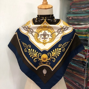 Vintage Silk Scarf, Twill Silk Scarf, Vintage Silk Muffler, Vintage Neck Scarf, Vintage Neck Accessories, Vintage Italian Silk Scarf,