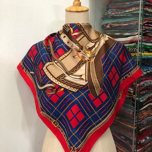 Vintage Miriam Moresco Scarf, Twill Silk Scarf, Vintage Silk Muffler, Vintage Neck Scarf, Vintage Neck Accessories, Vintage Italian Scarf,