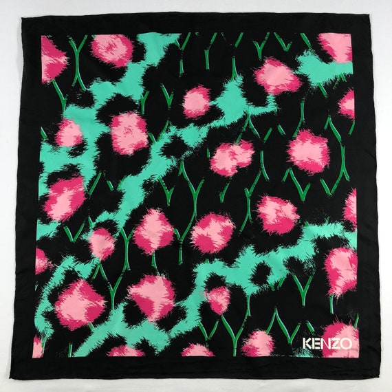 Vintage Kenzo Silk Scarf Kenzo Silk Stole Floral … - image 2