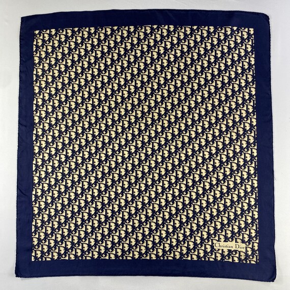 Vintage Christian Dior Oblique Silk Scarf Neckerchief Neckwear