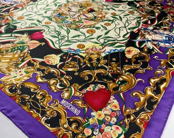 Vintage Moschino Silk Scarf Moschino Silk Muffler Vintage