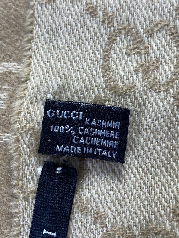 Gucci Scarf Muffler, Vintage Gucci Cashmere Scarf… - image 5