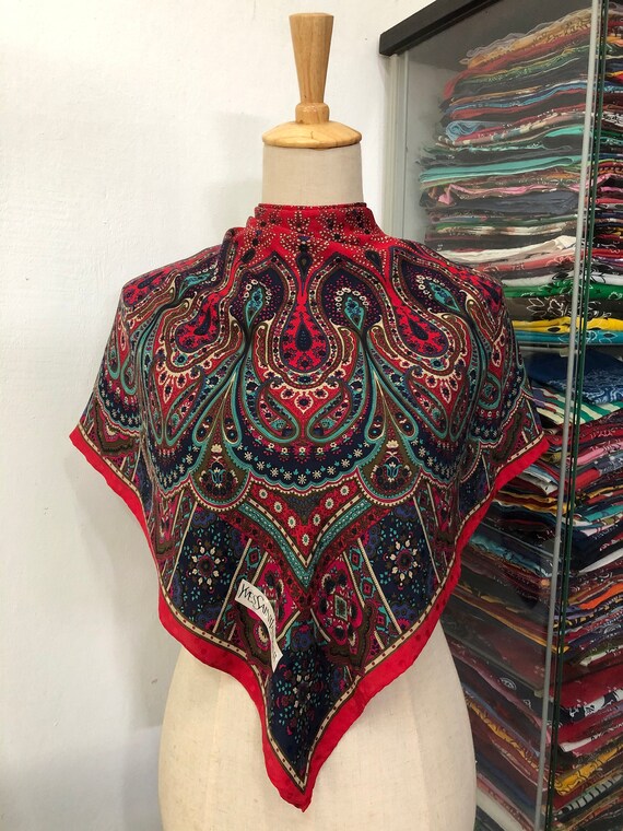 Huge Vintage Yves Saint Laurent Silk Scarf