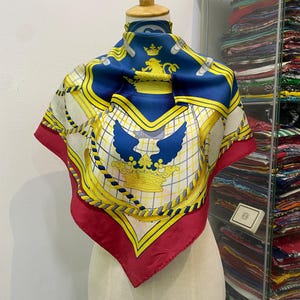 Vintage Hermes Grande Tenue Silk Scarf Vintage Hermes Key Scarf Hermes Square Scarf Hermes 34x34 Vintage Hermes Silk Neck Scarf