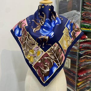 Vintage Celine Shawl, Celine Silk Scarf, Celine Silk Muffler, Celine Square Scarf, Vintage Celine Neckerchief, Celine Bandana