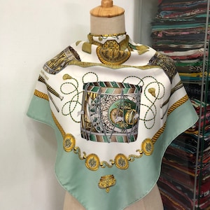 Vintage Hermes Les Tambours Silk Scarf Hermes 34x34 Hermes Silk Scarf Hermes Springs Scarf Hermes Square Scarf Les Tambours Hermes Scarf