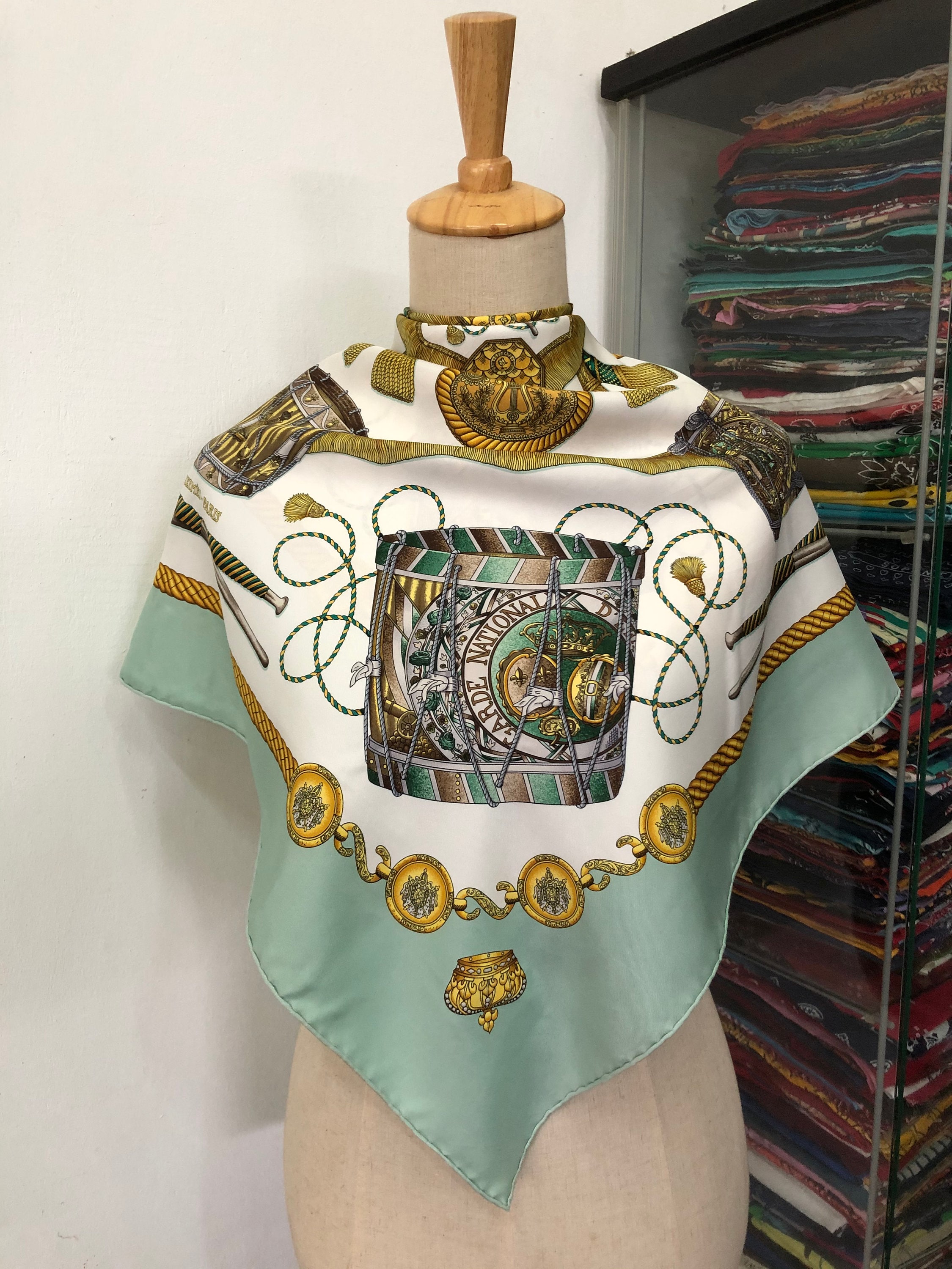 A SILK HERMES SCARF SPRINGS IN THE ORIGINAL BOX, FRANCE, OF RECENT