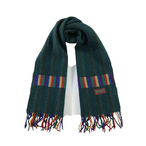 Vintage Kenzo Scarf, Vintage Wool Scarf, Wool Long Scarves, Lambswool Winter Scarf, Cozy Warm Wool Scarves, Fringes Long Scarf