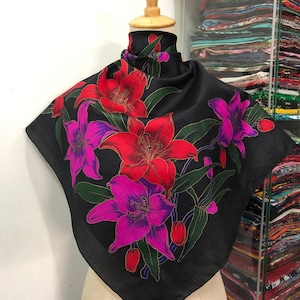 Vintage Silk Scarf, Twill Silk Scarf, Vintage Silk Muffler, Vintage Neck Scarf, Vintage Neck Accessories, Vintage Italian Silk Scarf,