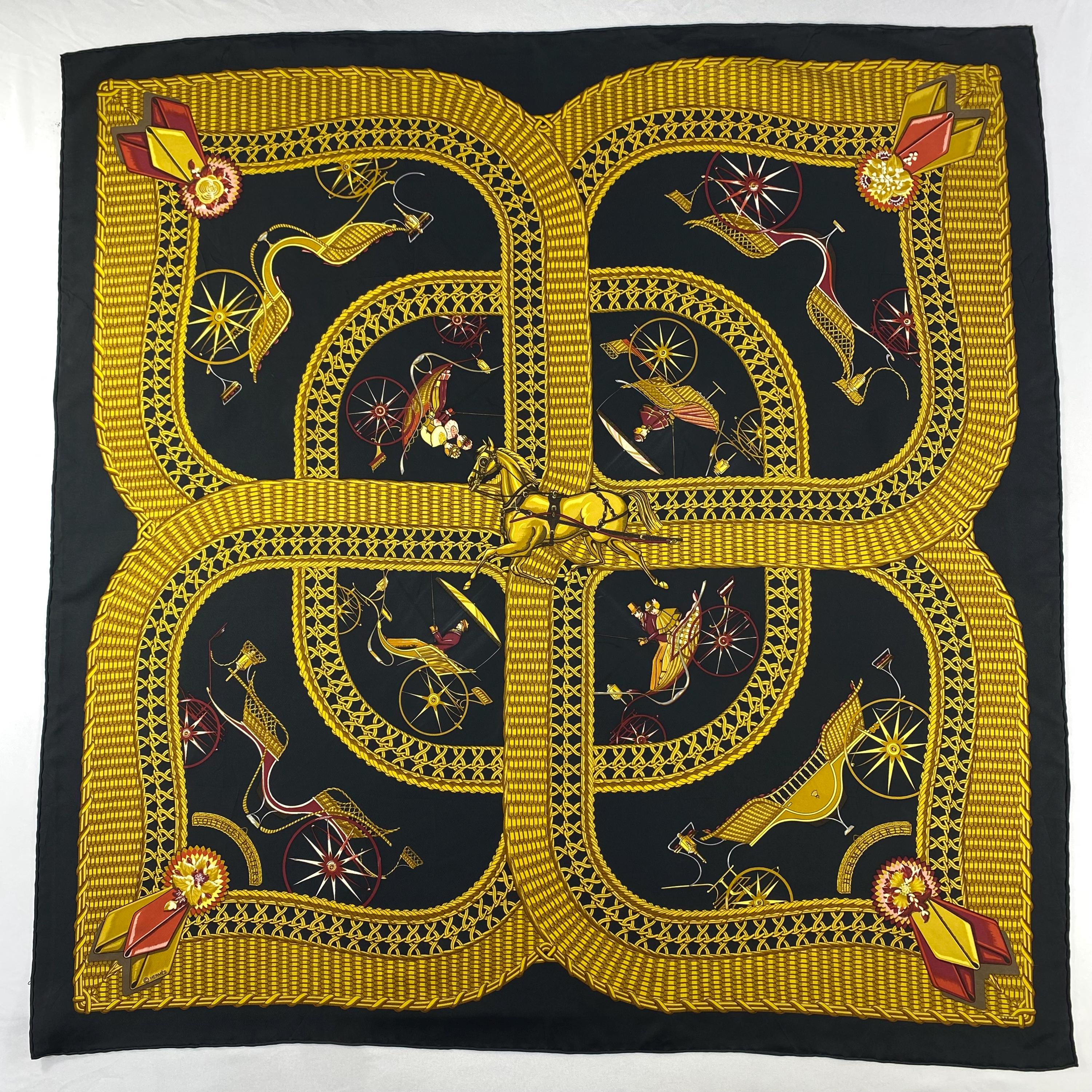 Vintage Hermes Voitures Paniers Silk Scarf Vintage Hermes Scarf